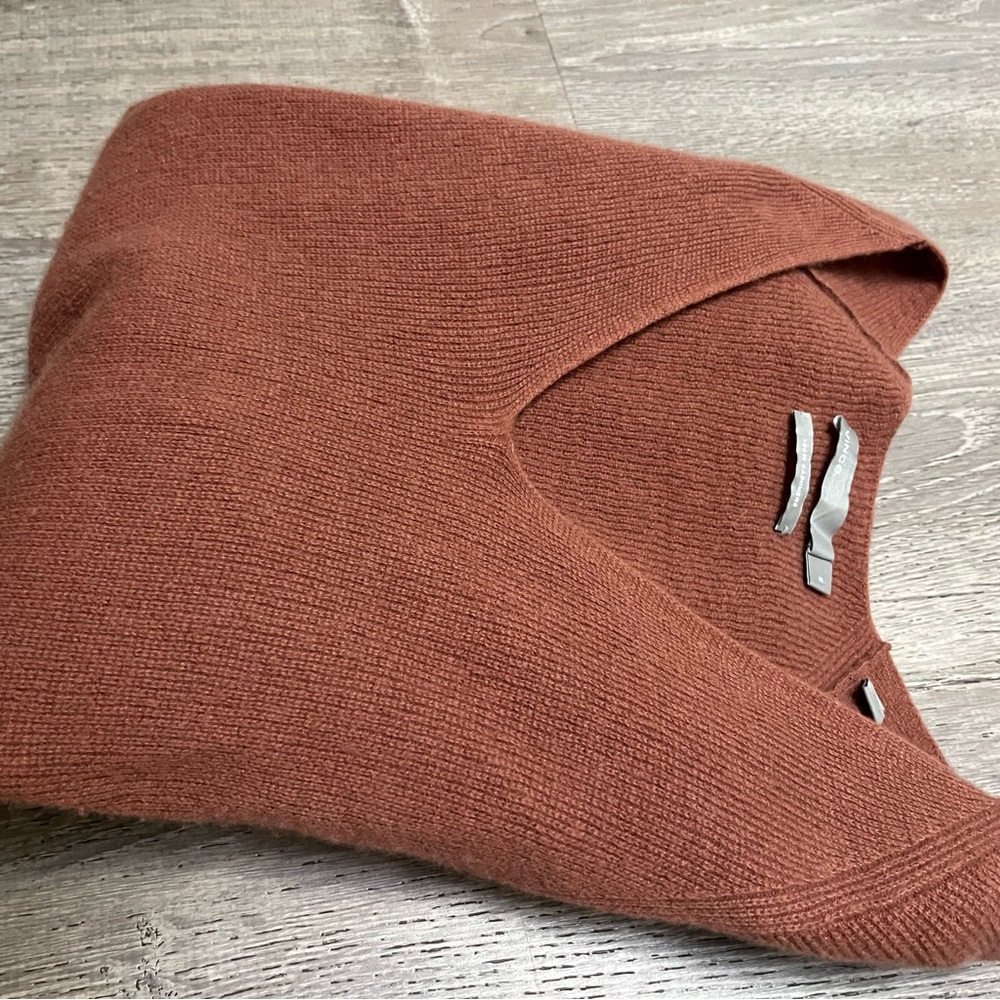 100% Cashmere Vince brown Rust Knit Sweater Vest